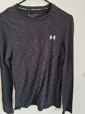 Under Armour Men's Loose Fit Long Sleeve Crew Neck Grey S 100% Polyester